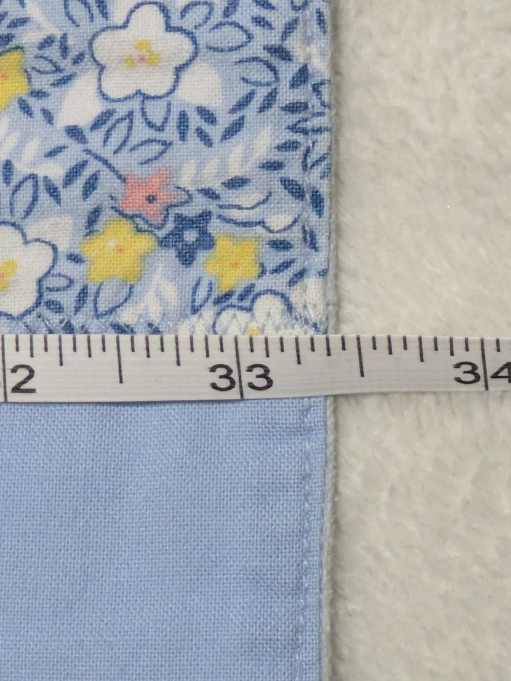 Vintage Blue Floral Patchwork Baby Quilt Security Blanket Throw 33x33